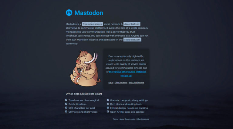 mastodon accueil