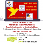 Annonce des visios pour découvrir la licence pro "Métiers de la communication" CoLibre